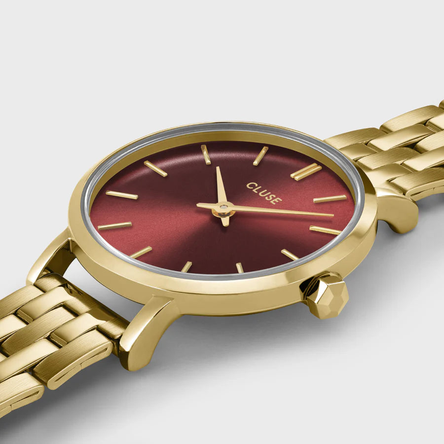 Boho Chic Petite Steel Watch, Dark Cherry, Gold Colour CW10505