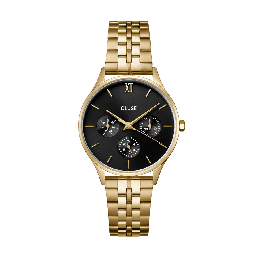 Minuit Multifunction Watch Steel, Black, Gold Colour CW10707