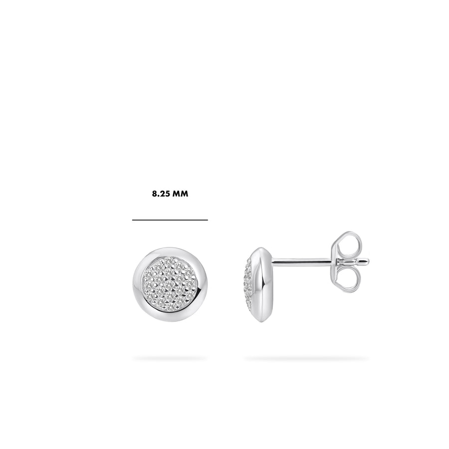 These stud earrings are an everyday staple on their own or perfect for completing your ear stack.  925 Sterling Silver. Available in Rhodium Plated Silver or Yellow Gold Plated Silver. E1075/E1075Y