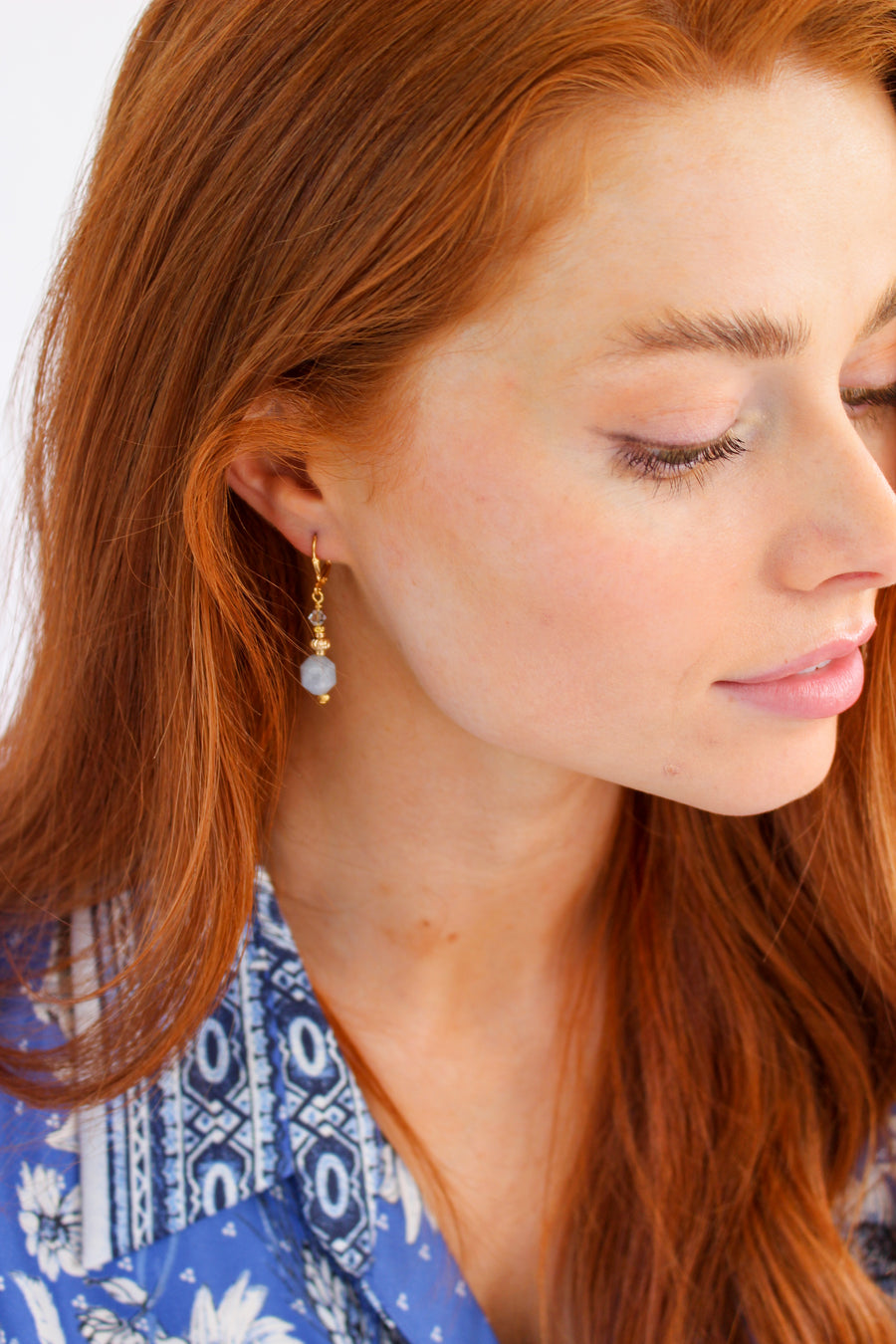 Athena Azure Earrings- Short