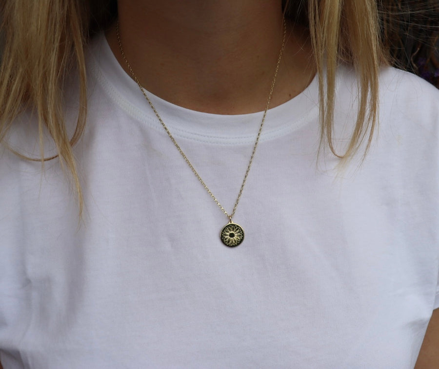 Sunflower 9ct Gold Necklace