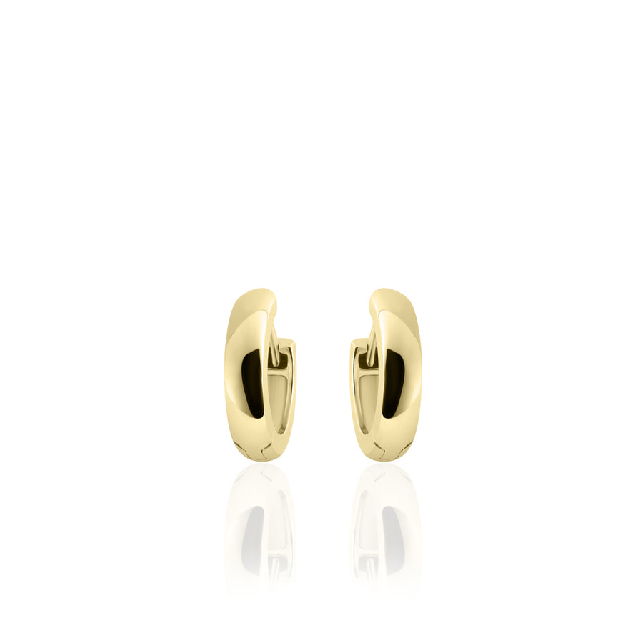 Staple small huggie hoop earring. 925 Sterling Silver and 18ct Gold Plated.