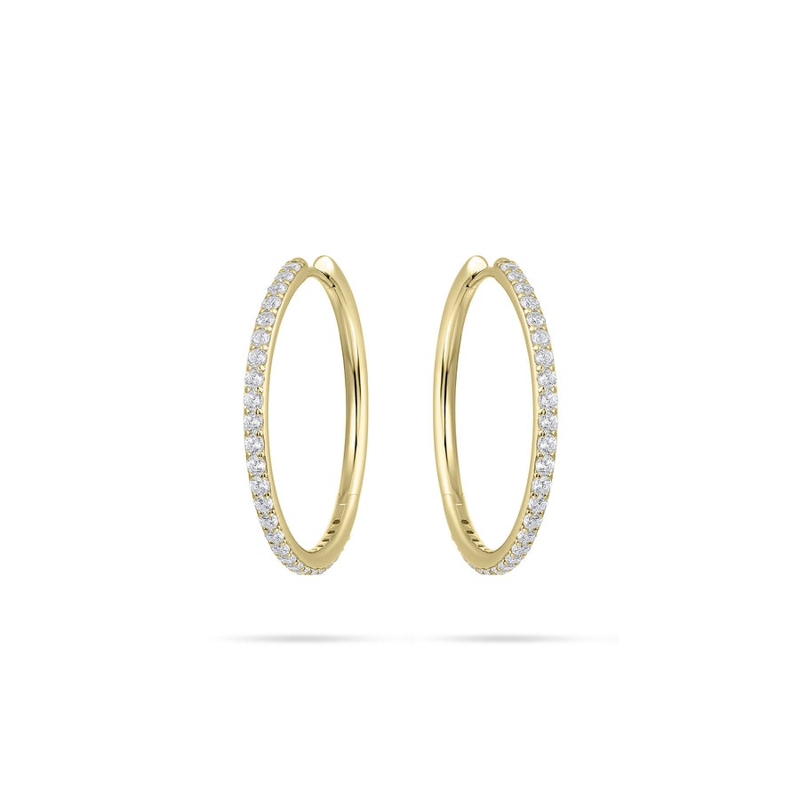 Staple sparkle hoop huggie earrings. 925 Sterling Silver and 18ct Yellow Gold Plated