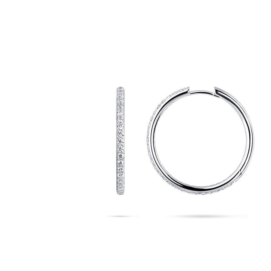 Staple sparkle hoop huggie earrings. 925 Sterling Silver and 18ct Yellow Gold Plated