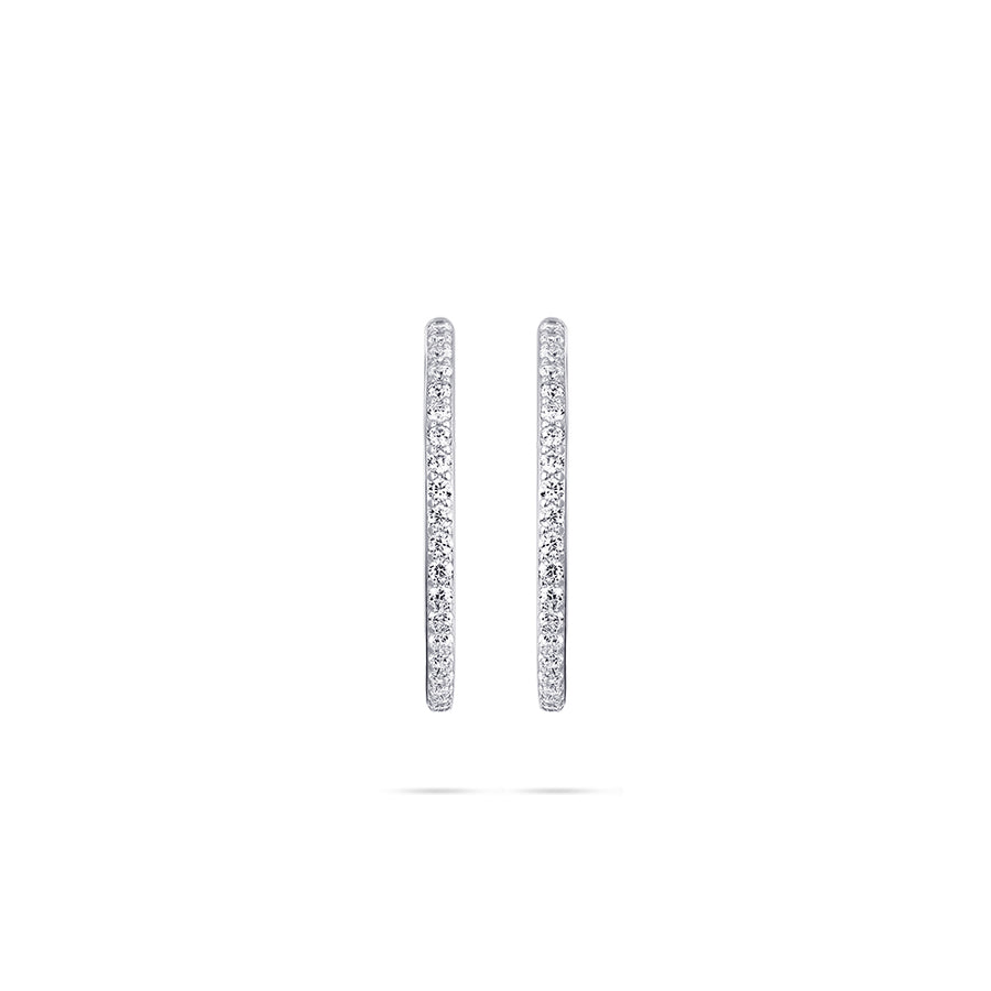 Staple sparkle hoop huggie earrings. 925 Sterling Silver and 18ct Yellow Gold Plated