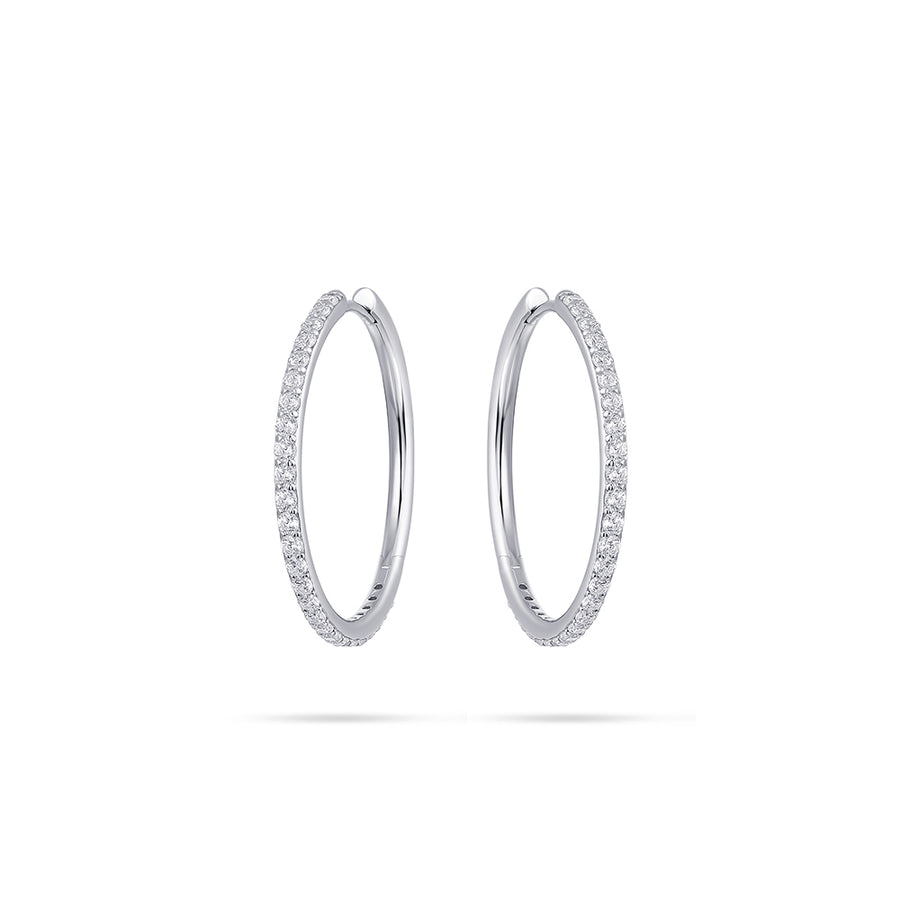 Staple sparkle hoop huggie earrings. 925 Sterling Silver and 18ct Yellow Gold Plated