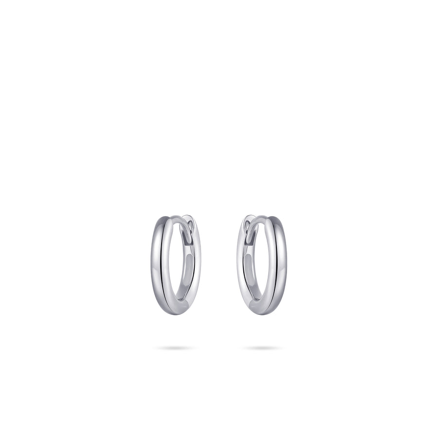 Staple small huggie hoop earring. 925 Sterling Silver and 18ct Gold Plated. 