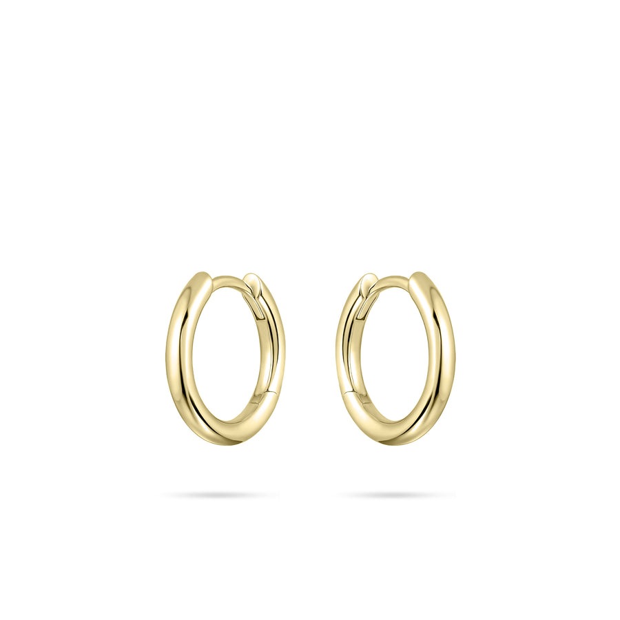 Medium hoop huggie style earring. 925 Sterling Silver and 18ct Gold Plated. 