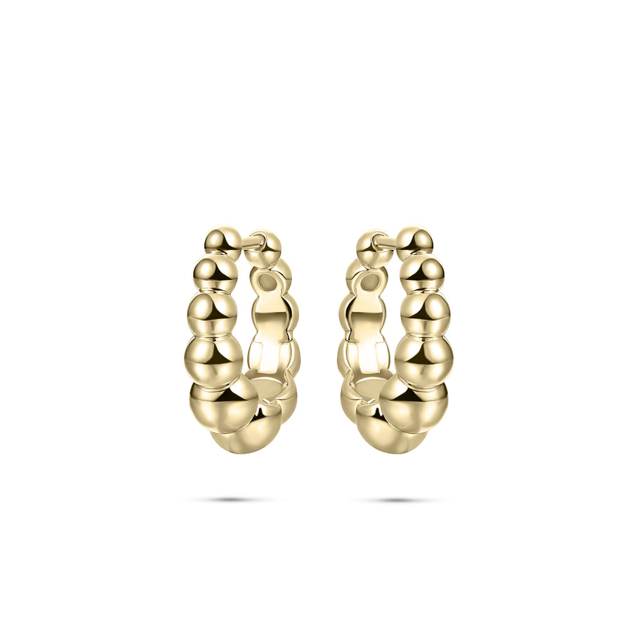 Beaded hoop earrings. 925 Sterling Silver and 18ct Gold Plated. 