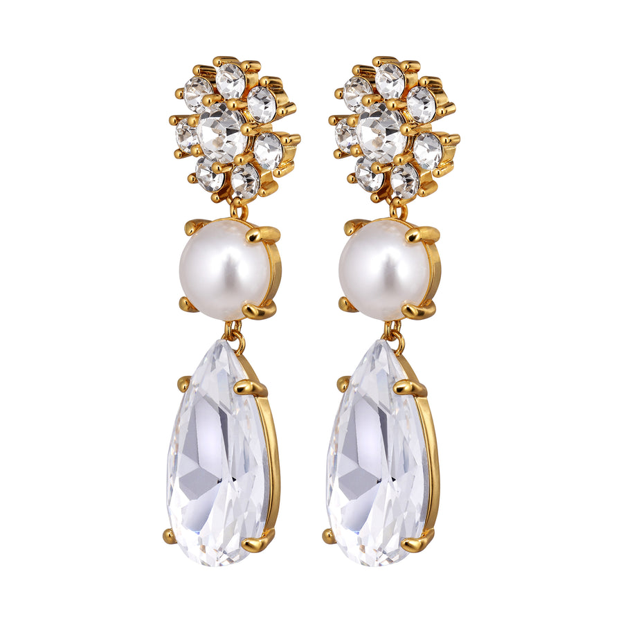 Misia SG Crystal/White Pearl Earrings