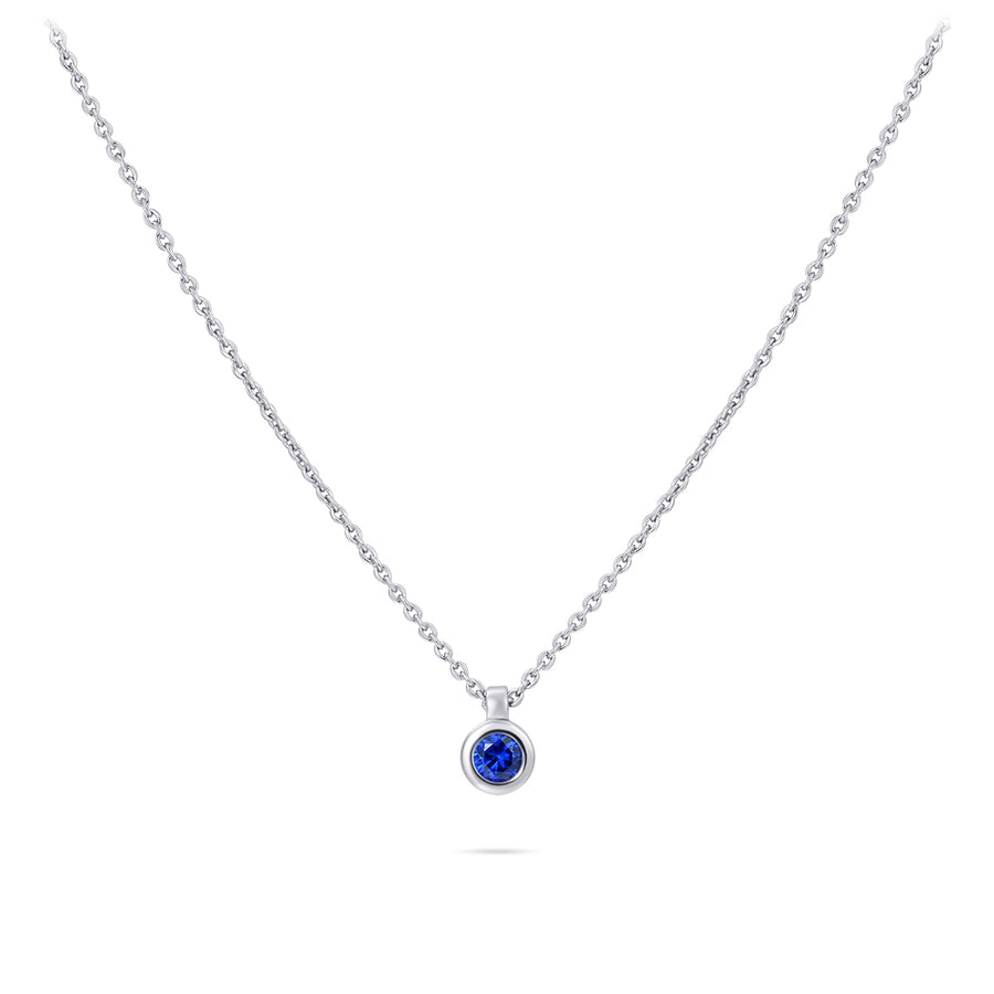 Round Blue Sparkle Necklace