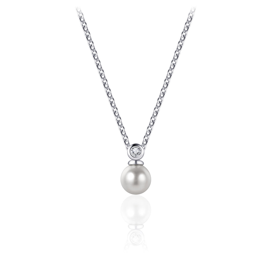 Round Sparkle & Pearl Necklace