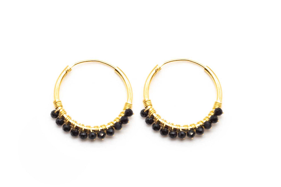 O23 Onyx Hoop Earrings