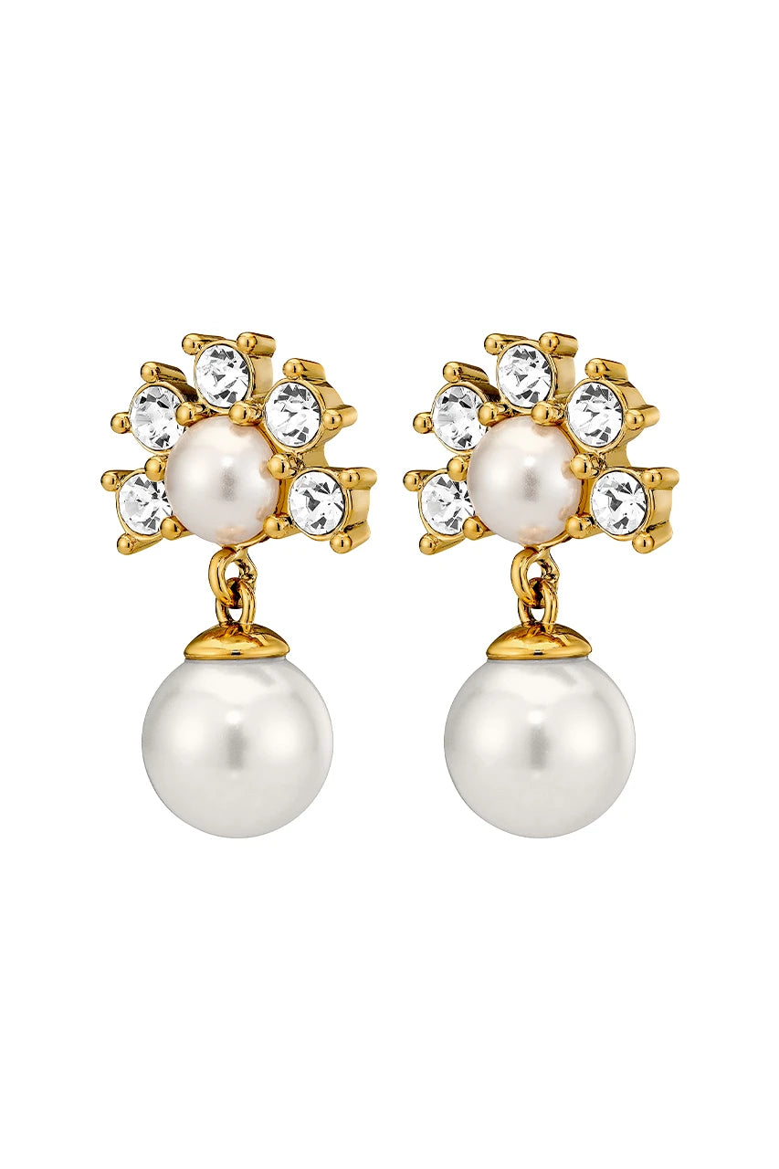 Veronica SG Crystal/White Pearl Earrings