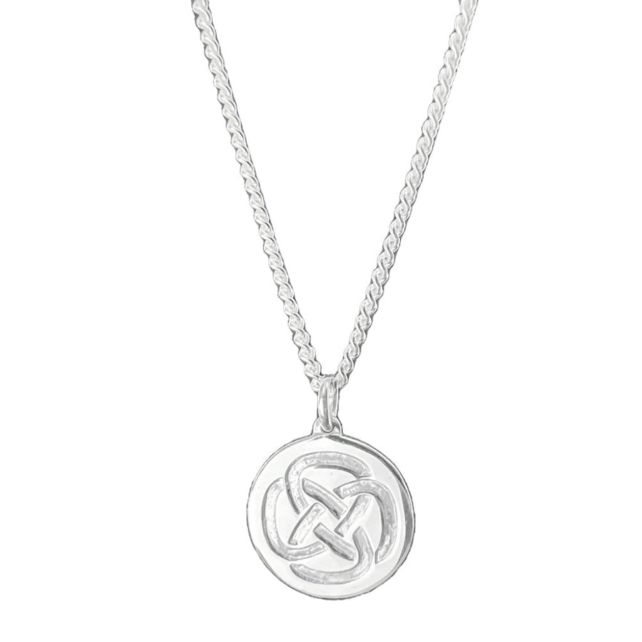 a men's sterling silver necklace symbolic for strength on a white background